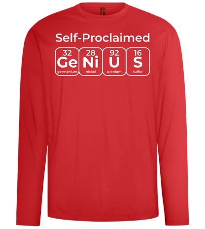 Periodic Table Genius Design - Comfort men's long sleeve t-shirt_RED_front