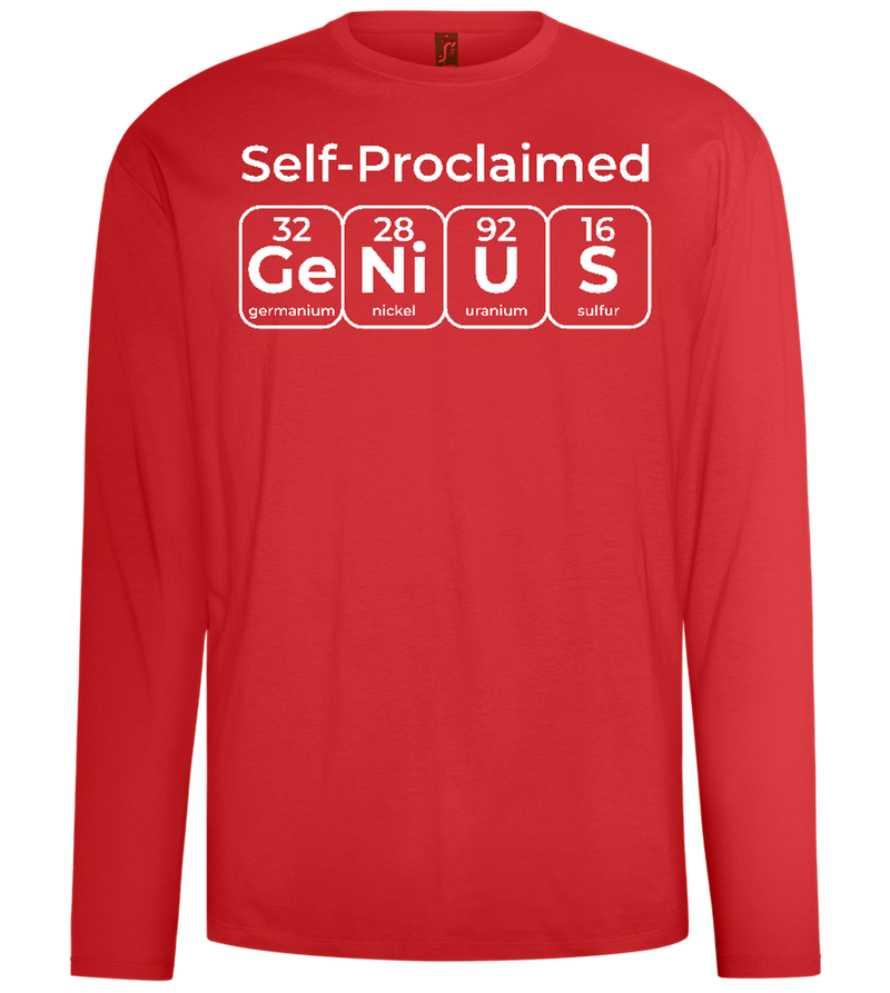 Periodic Table Genius Design - Comfort men's long sleeve t-shirt_RED_front