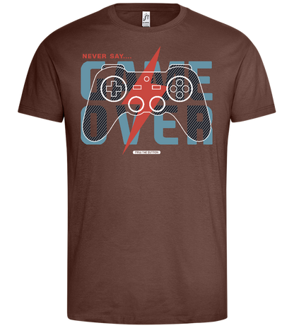 Never Quit Gaming Design - Premium men's t-shirt_CHOCOLATE_front