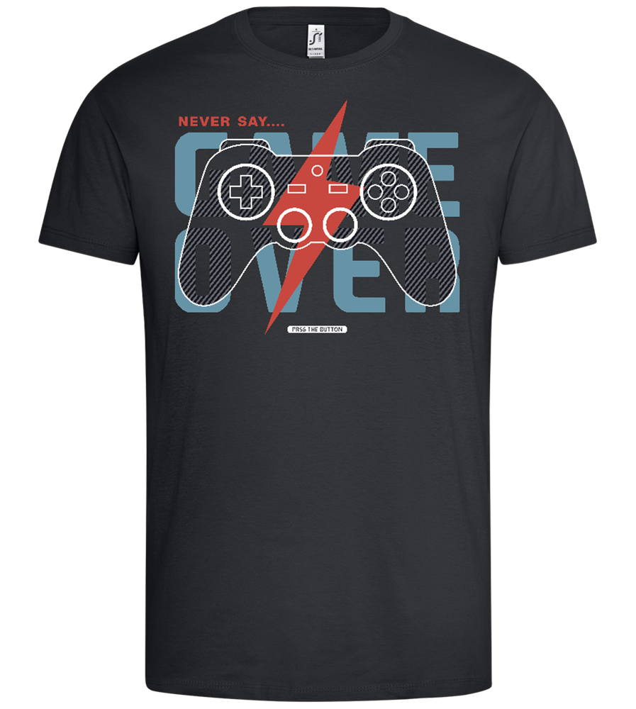 Never Quit Gaming Design - Premium men's t-shirt_DARK GRAY_front