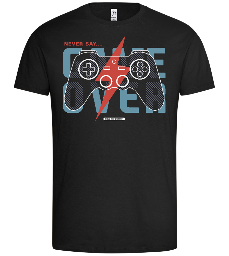 Never Quit Gaming Design - Premium men's t-shirt_DEEP BLACK_front