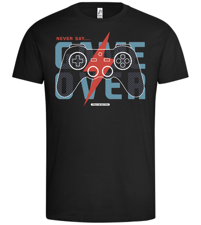 Never Quit Gaming Design - Premium men's t-shirt_DEEP BLACK_front