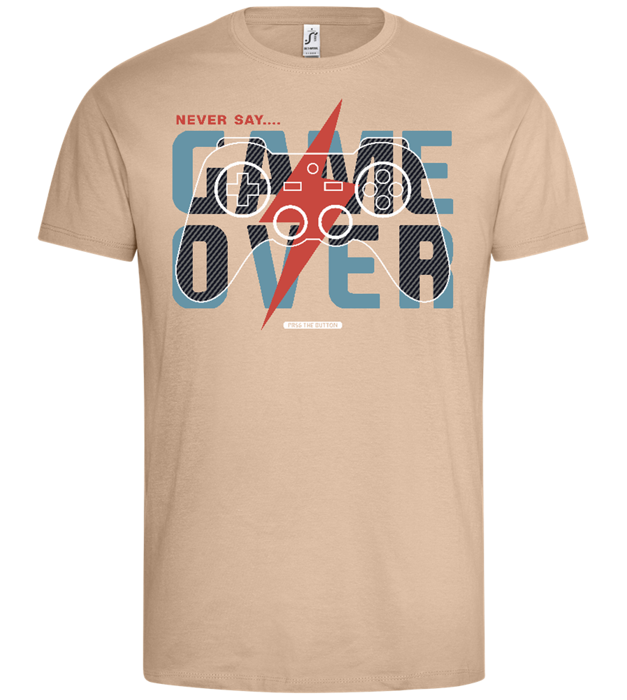 Never Quit Gaming Design - Premium men's t-shirt_SAND_front