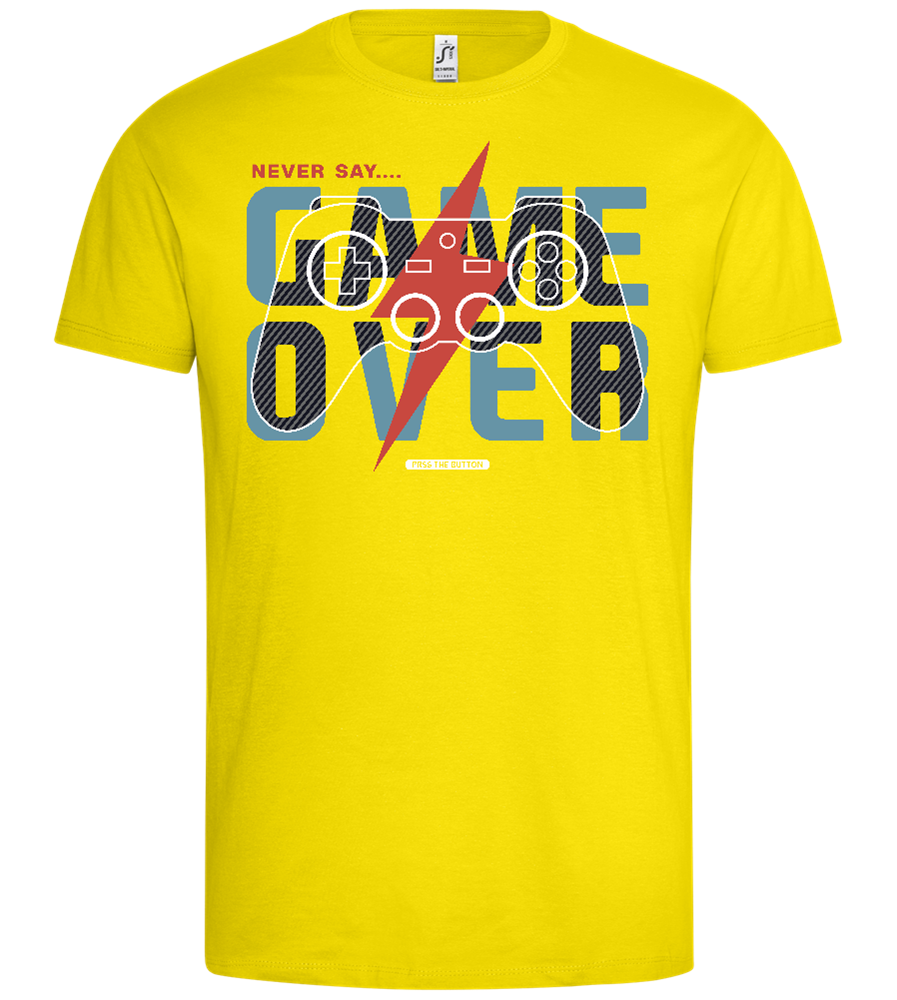 Never Quit Gaming Design - Premium men's t-shirt_YELLOW_front