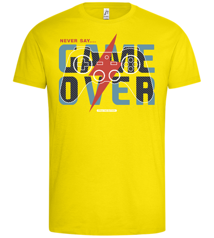 Never Quit Gaming Design - Premium men's t-shirt_YELLOW_front