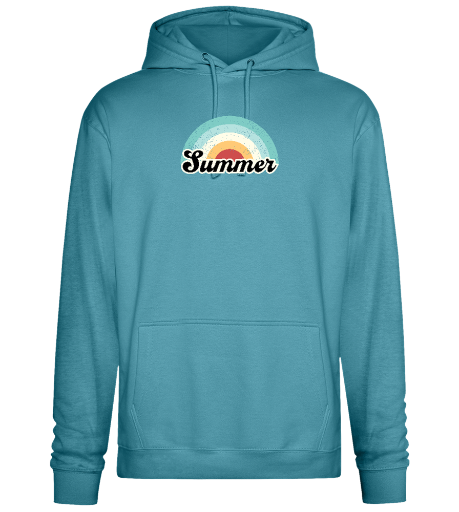 Summer Rainbow Design - Premium Essential Unisex Hoodie_POOL BLUE_front