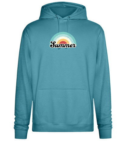 Summer Rainbow Design - Premium Essential Unisex Hoodie_POOL BLUE_front