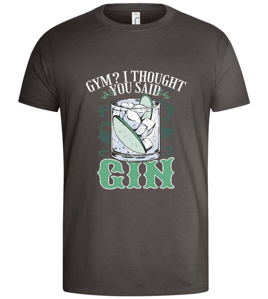 Gym vs Gin Design - Basic men's t-shirt_DARK GRAY_front