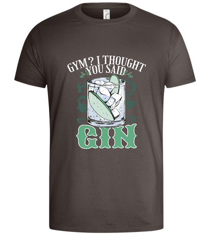 Gym vs Gin Design - Basic men's t-shirt_DARK GRAY_front