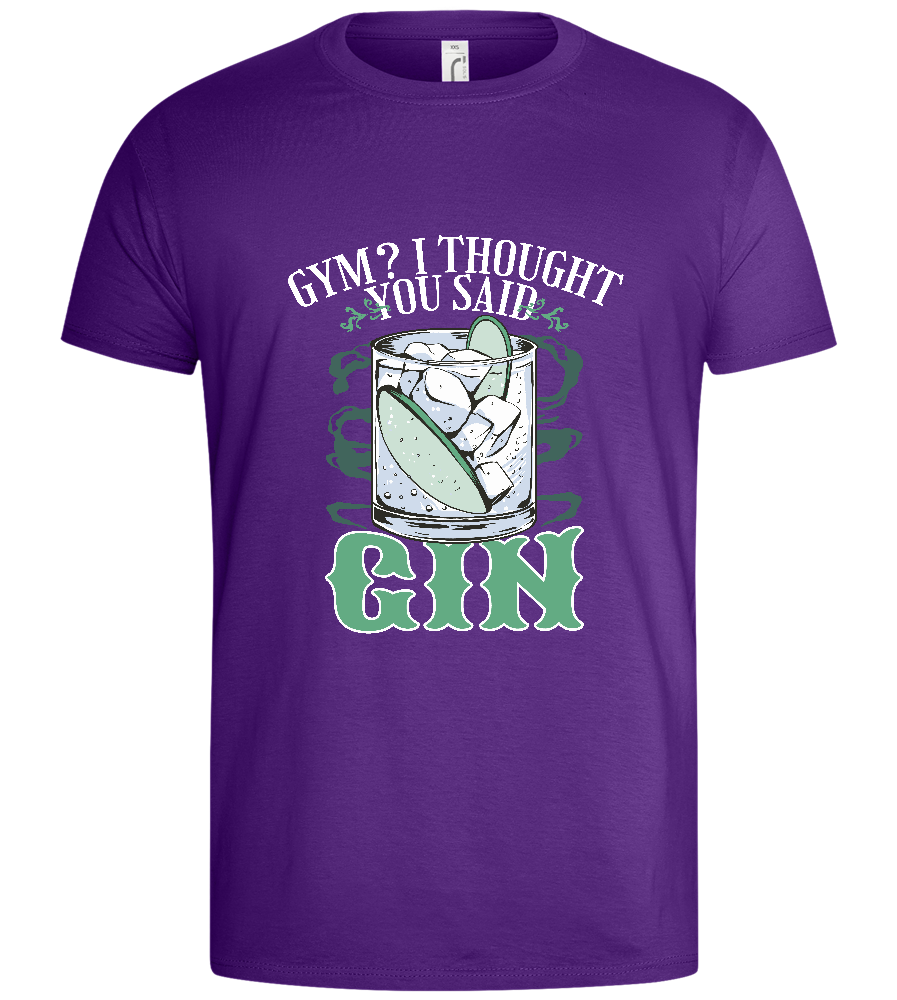 Gym vs Gin Design - Basic men's t-shirt_DARK PURPLE_front