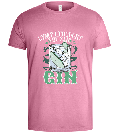 Gym vs Gin Design - Basic men's t-shirt_PINK ORCHID_front