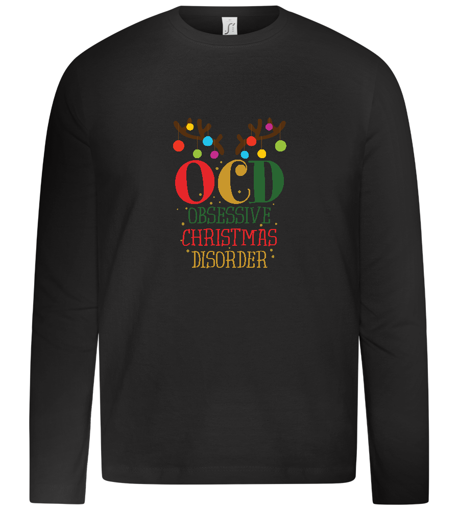 OCD Obsessive Christmas Disorder Design - Premium kids long sleeve t-shirt_DEEP BLACK_front