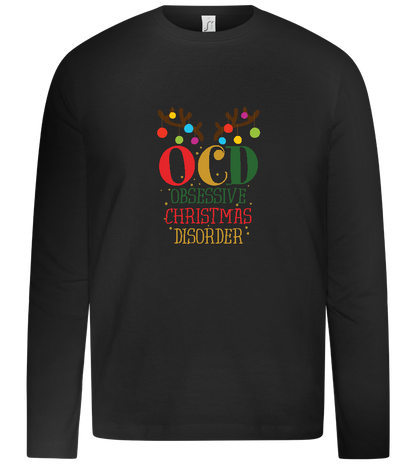 OCD Obsessive Christmas Disorder Design - Premium kids long sleeve t-shirt_DEEP BLACK_front