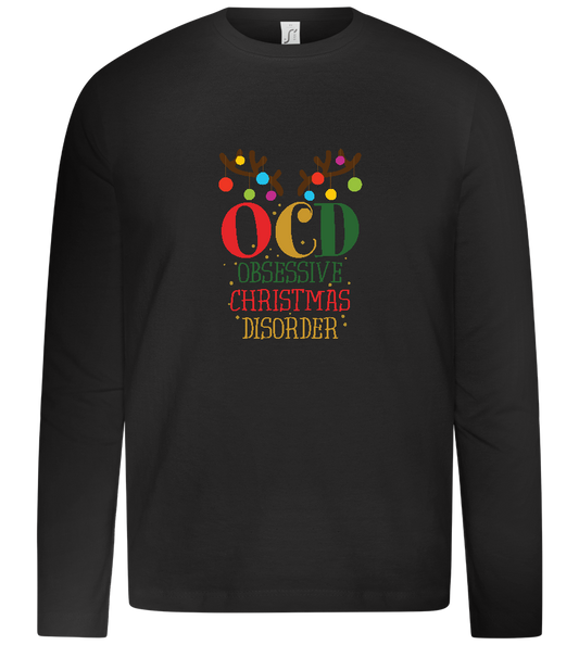 OCD Obsessive Christmas Disorder Design - Premium kids long sleeve t-shirt_DEEP BLACK_front