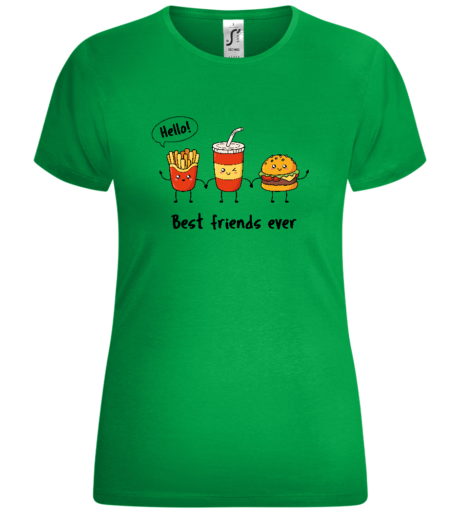 Best Friends Ever Food Design - Comfort women's t-shirt_MEADOW GREEN_front