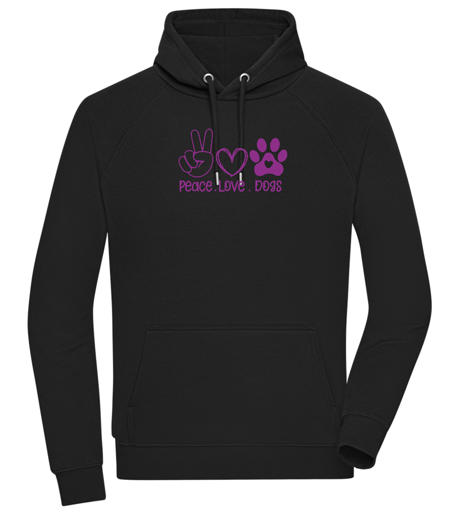 Peace Love Dogs Design - Comfort unisex hoodie_BLACK_front