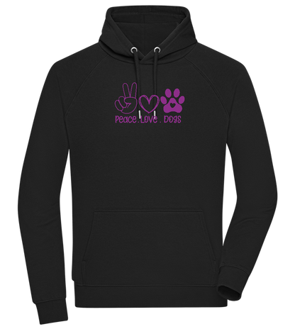 Peace Love Dogs Design - Comfort unisex hoodie_BLACK_front