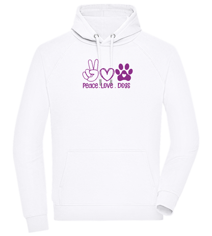 Peace Love Dogs Design - Comfort unisex hoodie_WHITE_front