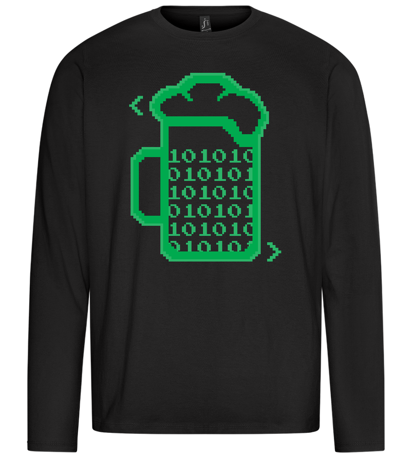 Beer Code Design - Premium men's long sleeve t-shirt_DEEP BLACK_front