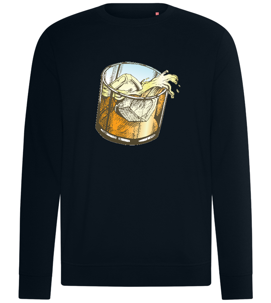 Whiskey Glass Design - Comfort unisex sweater_BLACK_front