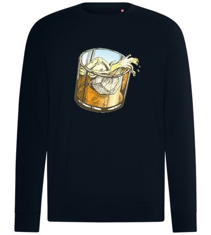 Whiskey Glass Design - Comfort unisex sweater_BLACK_front