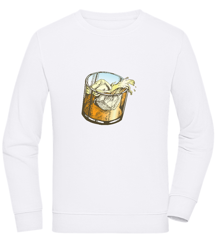 Whiskey Glass Design - Comfort unisex sweater_WHITE_front