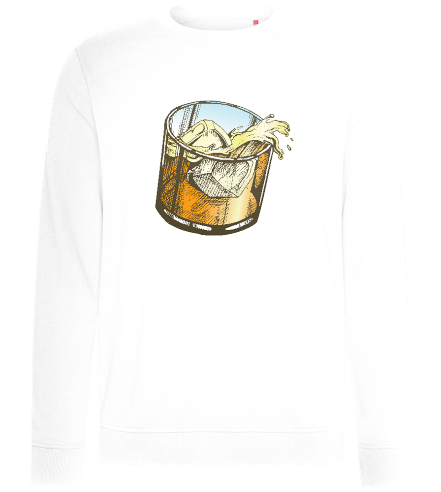 Whiskey Glass Design - Comfort unisex sweater_WHITE_front