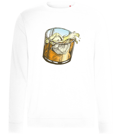 Whiskey Glass Design - Comfort unisex sweater_WHITE_front