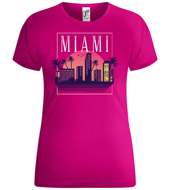 Miami at Sunset Design - Comfort women's t-shirt_FUCHSIA_front