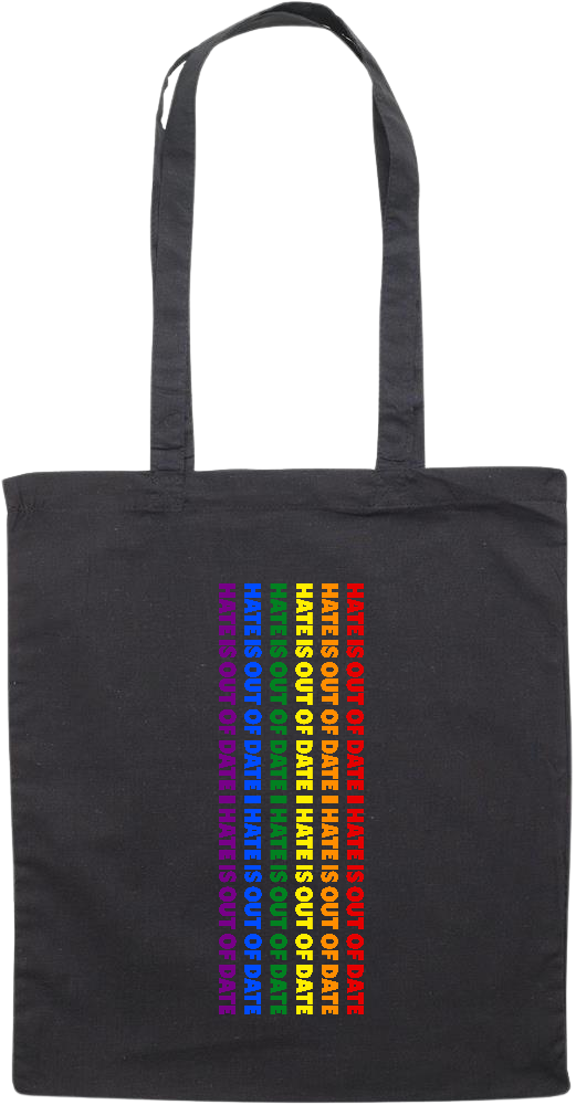 Hate is Out of Date Design - Essential colored event tote bag_BLACK_front