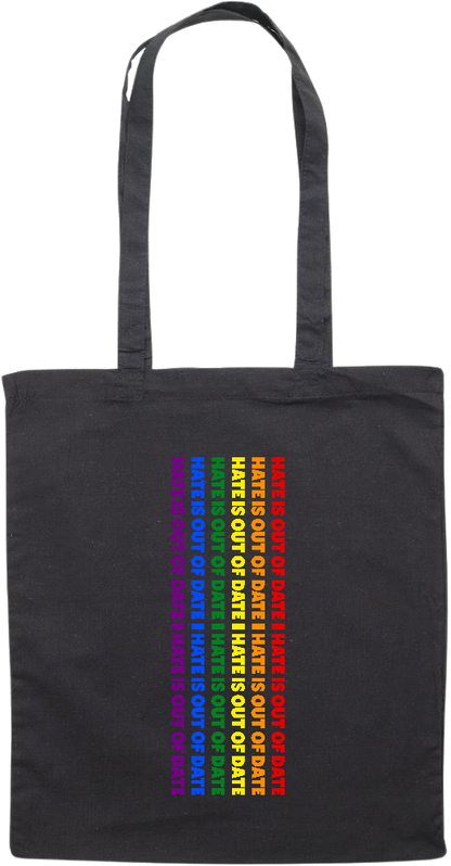 Hate is Out of Date Design - Essential colored event tote bag_BLACK_front