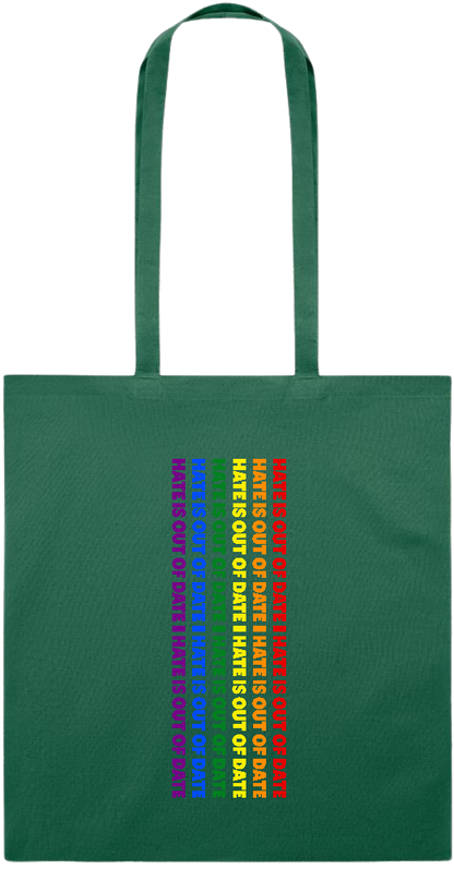 Hate is Out of Date Design - Essential colored event tote bag_DARK GREEN_front