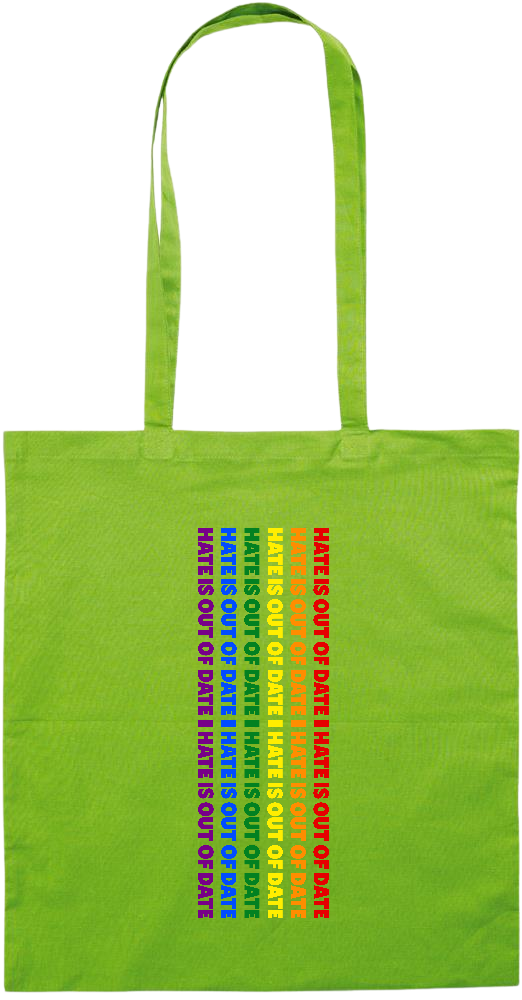 Hate is Out of Date Design - Essential colored event tote bag_LIME_front