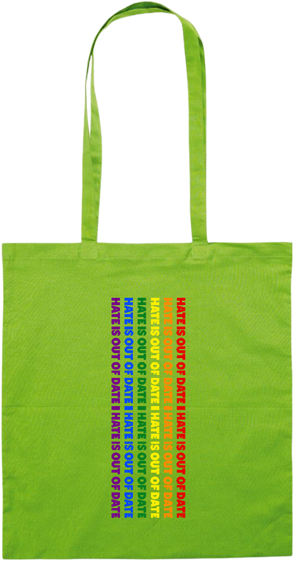 Hate is Out of Date Design - Essential colored event tote bag_LIME_front