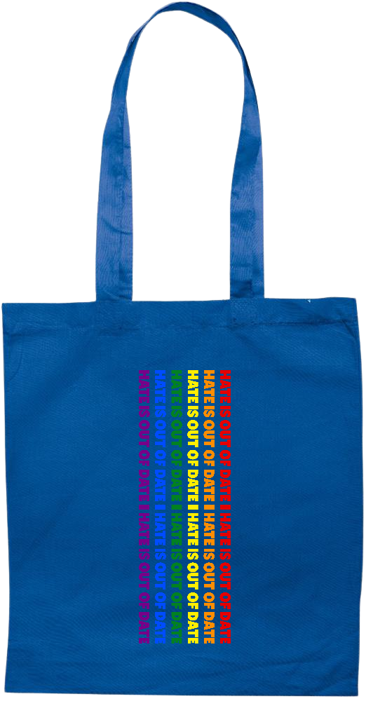 Hate is Out of Date Design - Essential colored event tote bag_ROYAL BLUE_front