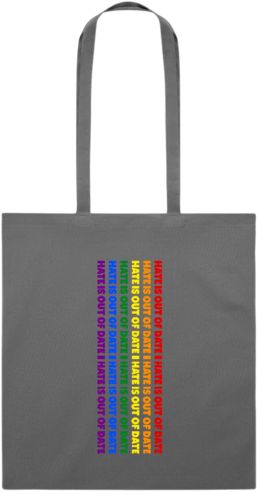 Hate is Out of Date Design - Essential colored event tote bag_STONE GREY_front