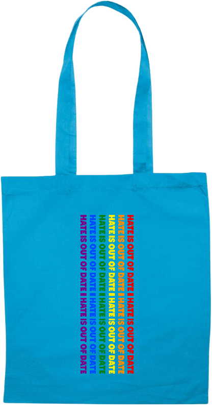 Hate is Out of Date Design - Essential colored event tote bag_TURQUOISE_front