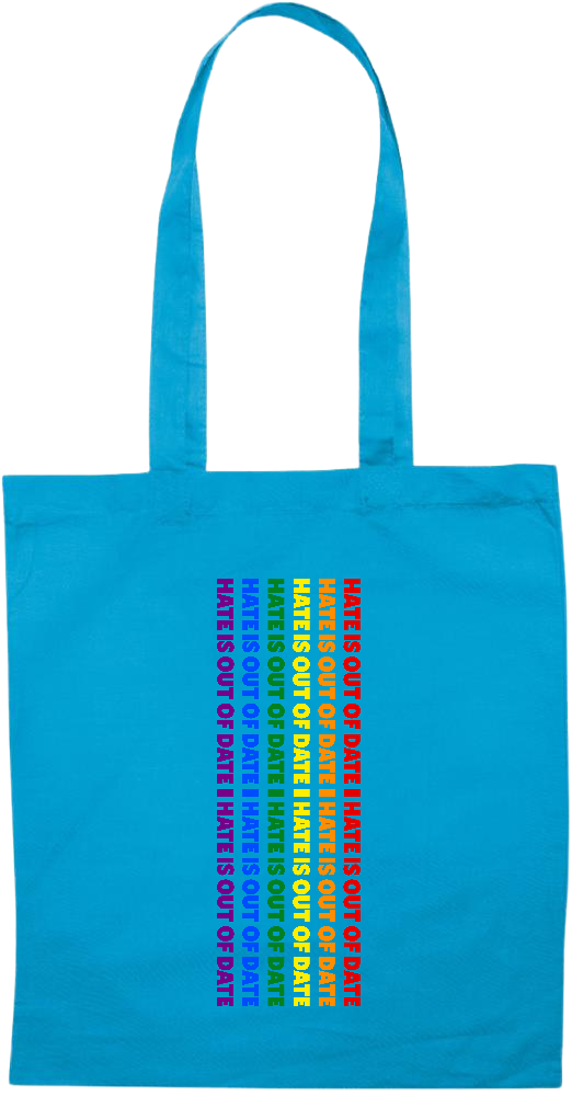 Hate is Out of Date Design - Essential colored event tote bag_TURQUOISE_front