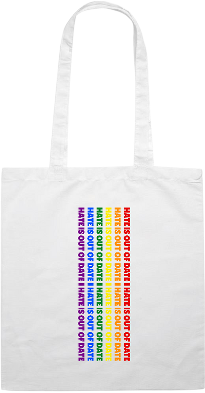 Hate is Out of Date Design - Essential colored event tote bag_WHITE_front