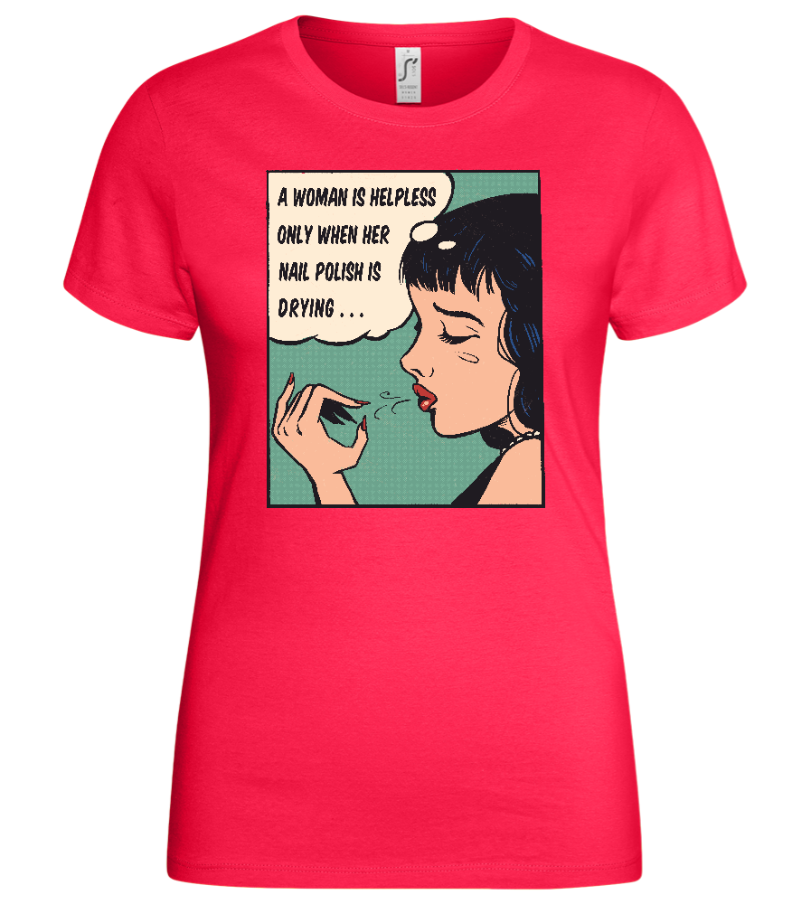 Helpless but Stylish Design - Basic women's t-shirt_CORAL_front