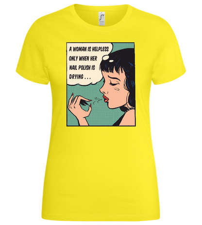 Helpless but Stylish Design - Basic women's t-shirt_LEMON_front