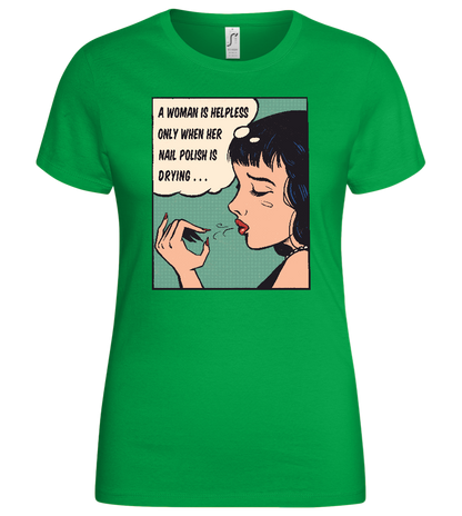 Helpless but Stylish Design - Basic women's t-shirt_MEADOW GREEN_front