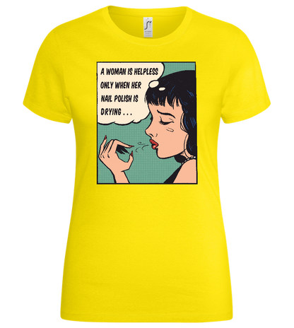 Helpless but Stylish Design - Basic women's t-shirt_YELLOW_front