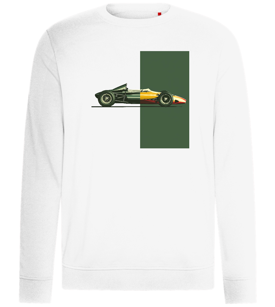 Retro F1 Design - Comfort unisex sweater_WHITE_front