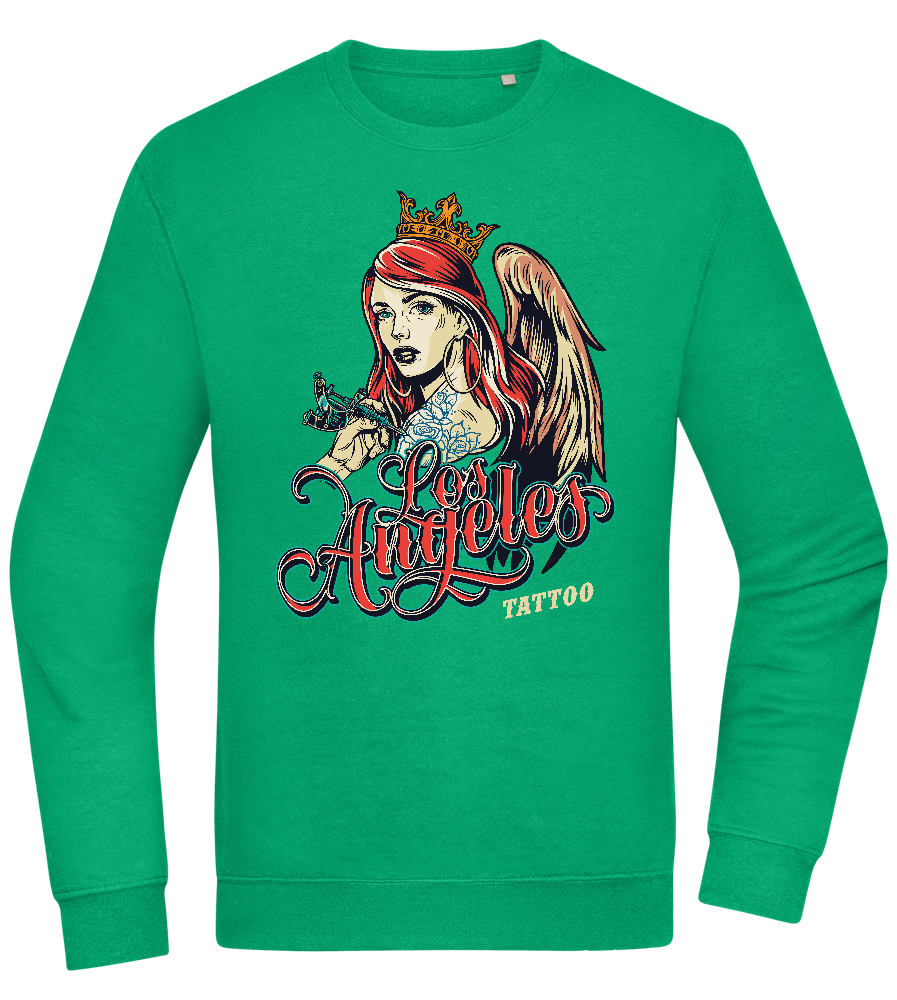 Los Angeles Design - Comfort Essential Unisex Sweater_MEADOW GREEN_front