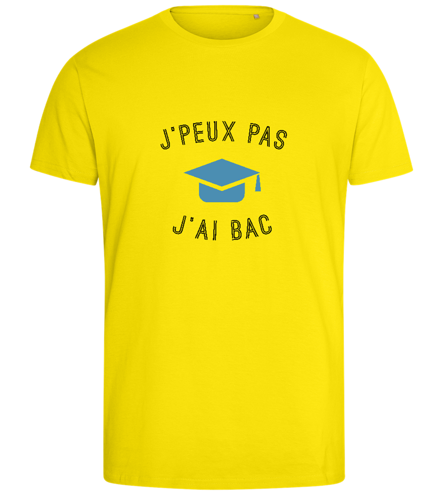 J'peux Pas J'ai Bac Design - Comfort men's fitted t-shirt_YELLOW_front