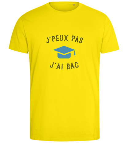 J'peux Pas J'ai Bac Design - Comfort men's fitted t-shirt_YELLOW_front