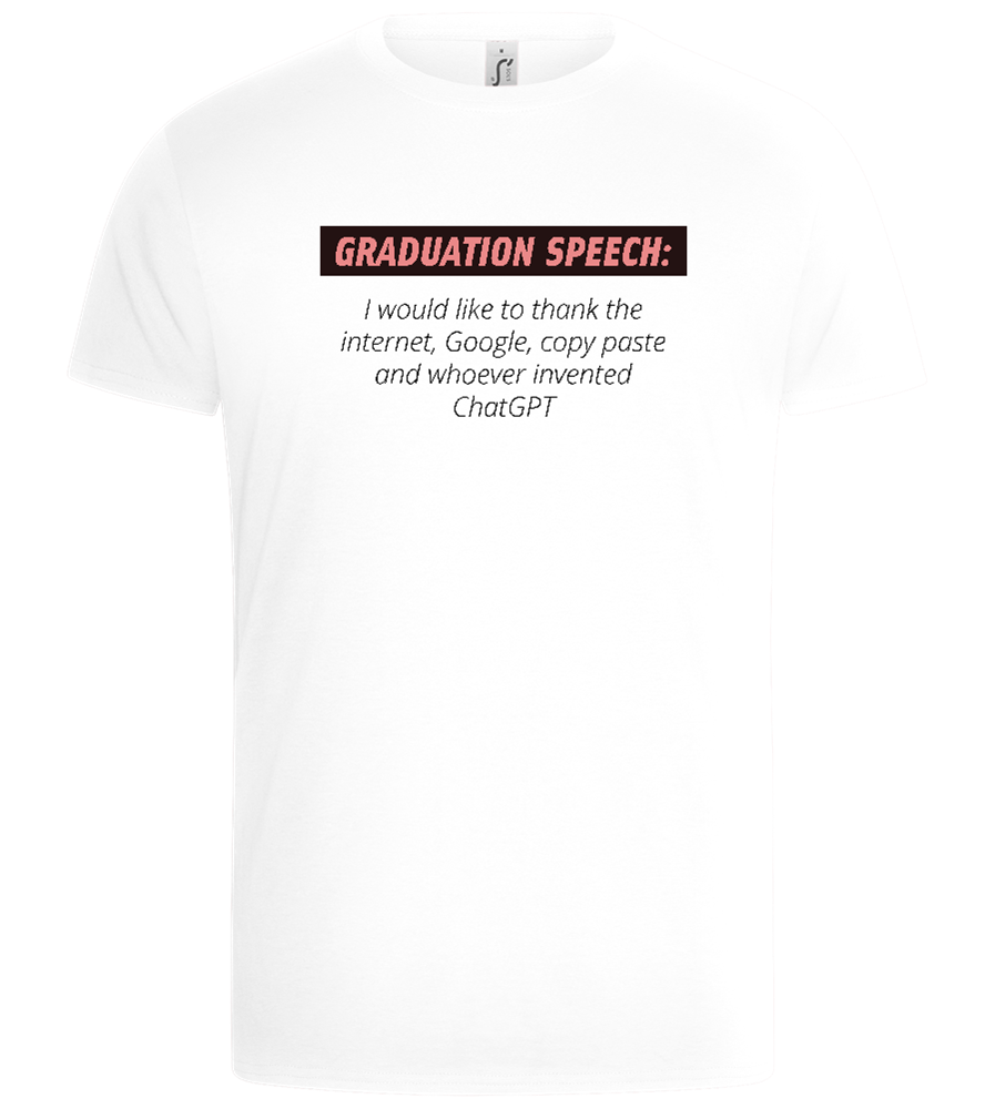 Short Graduation Speech Design - Basic Unisex T-Shirt_WHITE_front