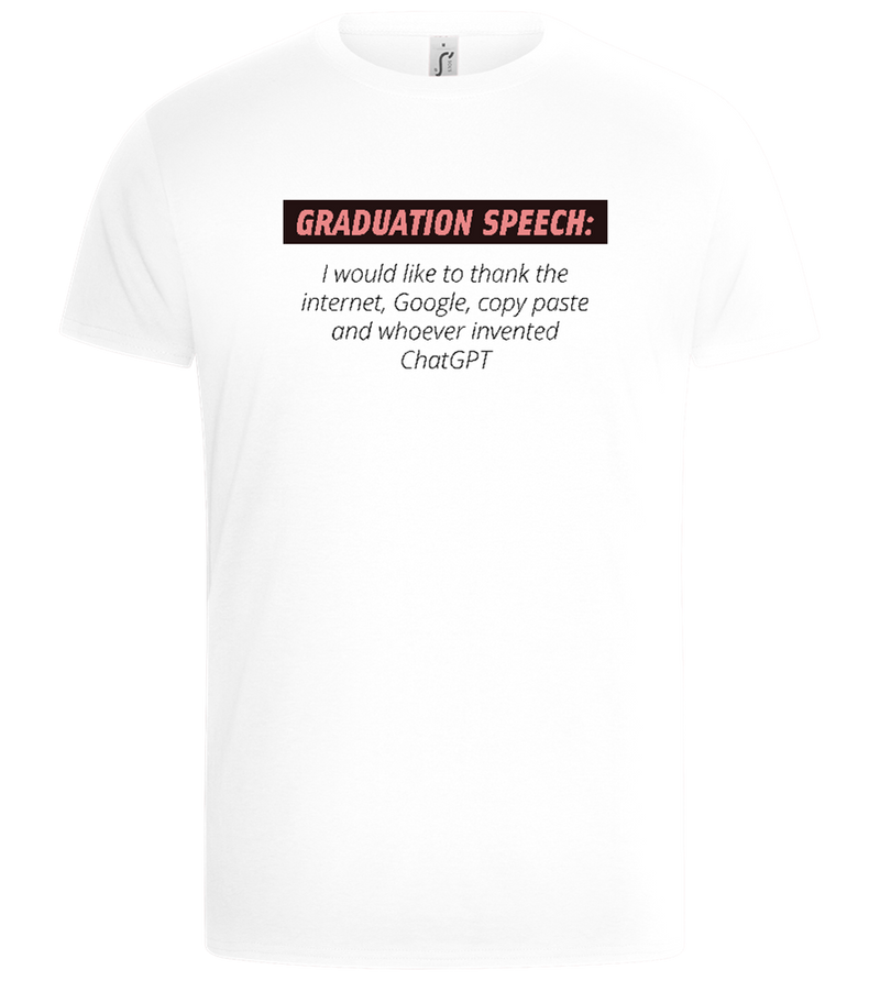 Short Graduation Speech Design - Basic Unisex T-Shirt_WHITE_front