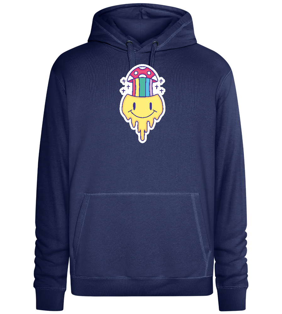 Rainbow Mushroom Smiley Design - Premium unisex hoodie_DENIM CHINA_front